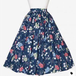 Jenny Skirt in Blue Floral Spiderweb